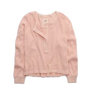 aerie waffle henley sweatshirt